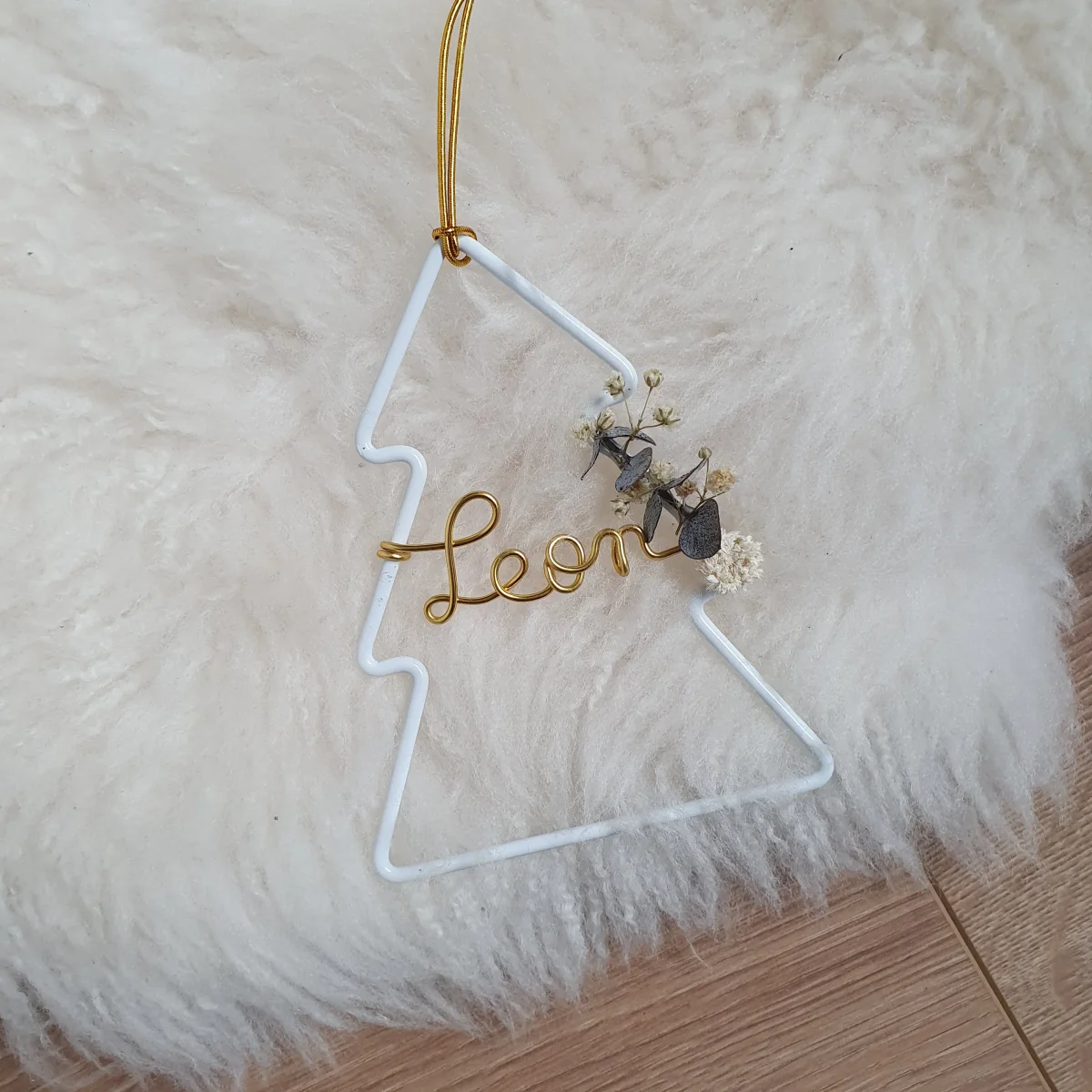 Décoration de sapin de Noël personnalisée avec fleurs séchées – Image 4