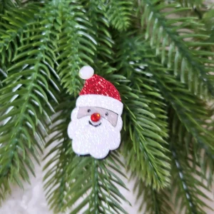 Broche Père Noël à paillettes