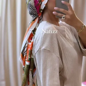 Grand carré de soie Lana orange