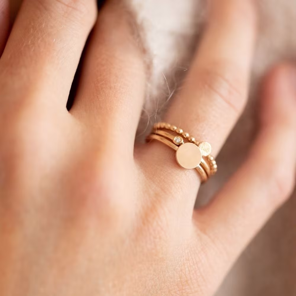 Bague Etat d’Ame Originelle La Garçonne Diamant, plaqué or – Image 3