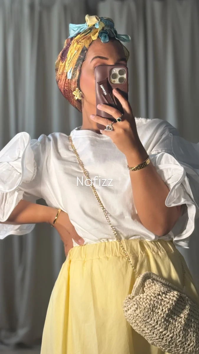 Carré de soie Marrakech jaune – Image 3