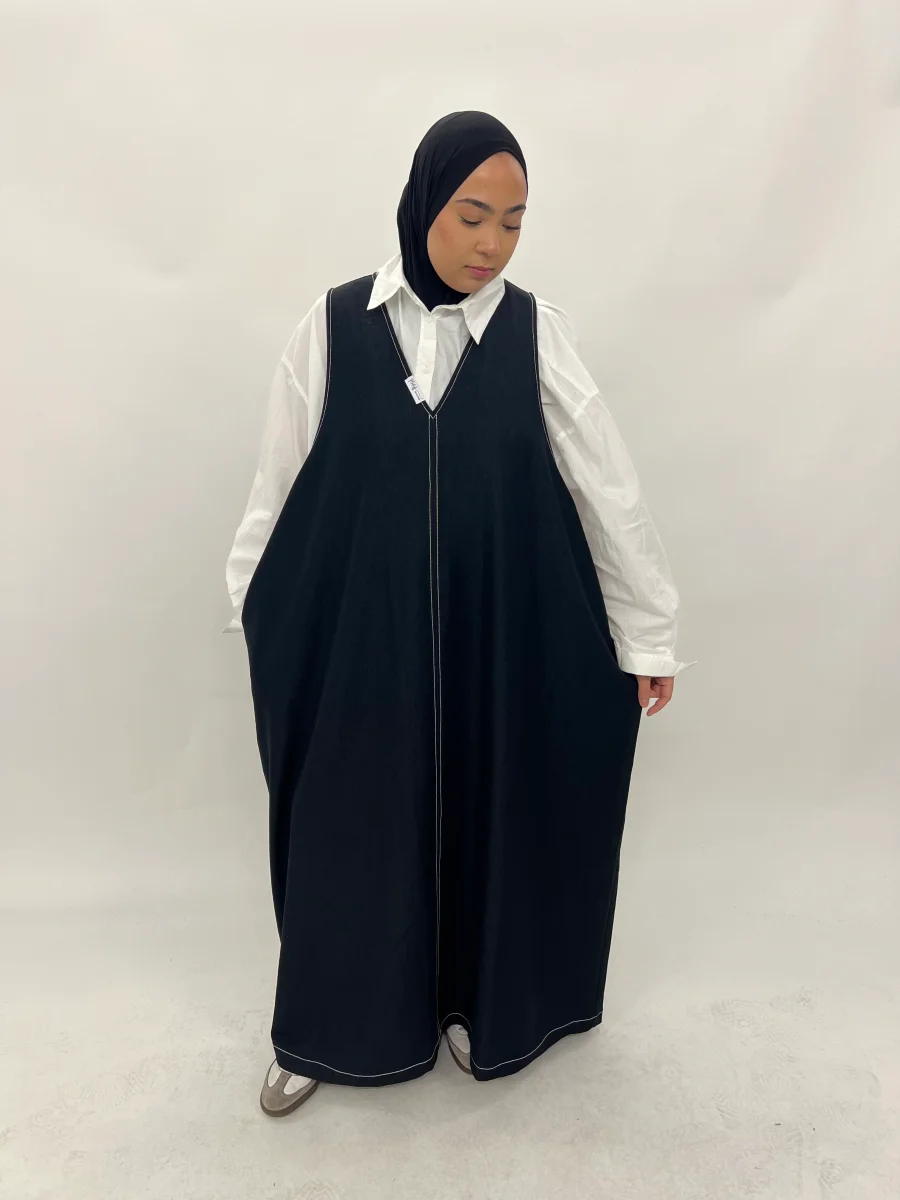 Robe sans manche - Denim noir – Image 2