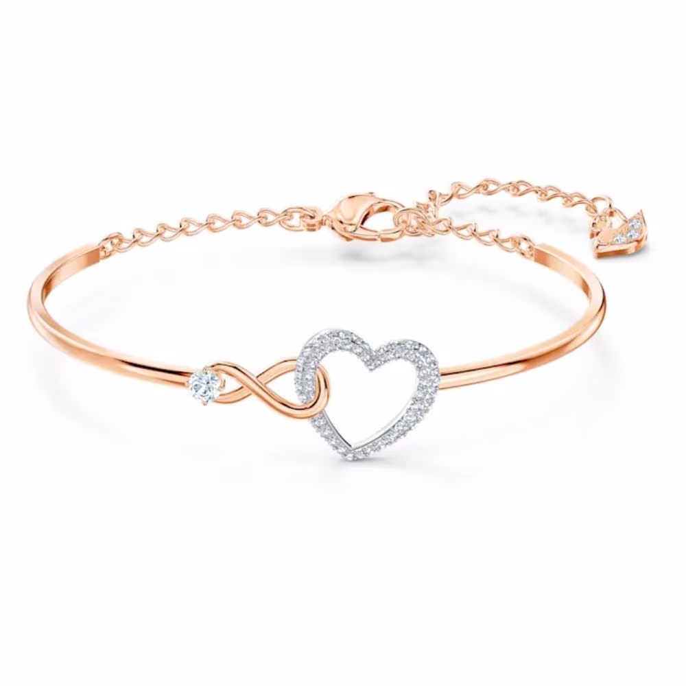 Bracelet Jonc Swarovski Hyperbola Inifni & Coeur , rose – Image 2