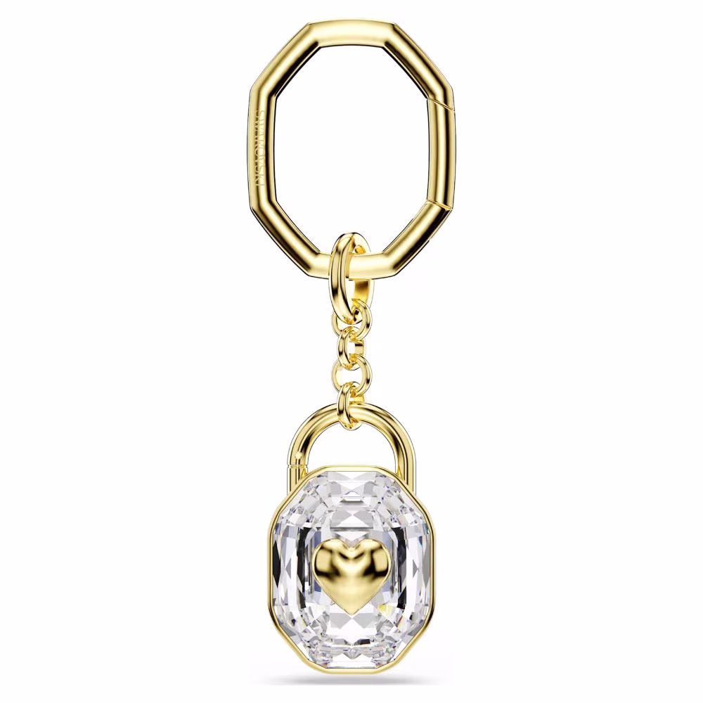 Porte Clef Swarovski Symbolica, doré, blanc