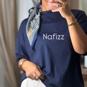 T-shirt Nafizz droit bleu