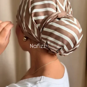 Triangle de soie zébré beige