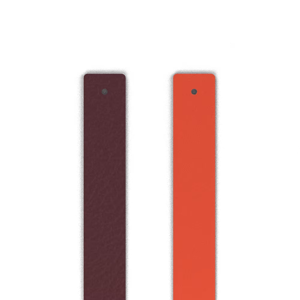 Cuir Manchette Georgettes 14mm, prune & orange sanguine