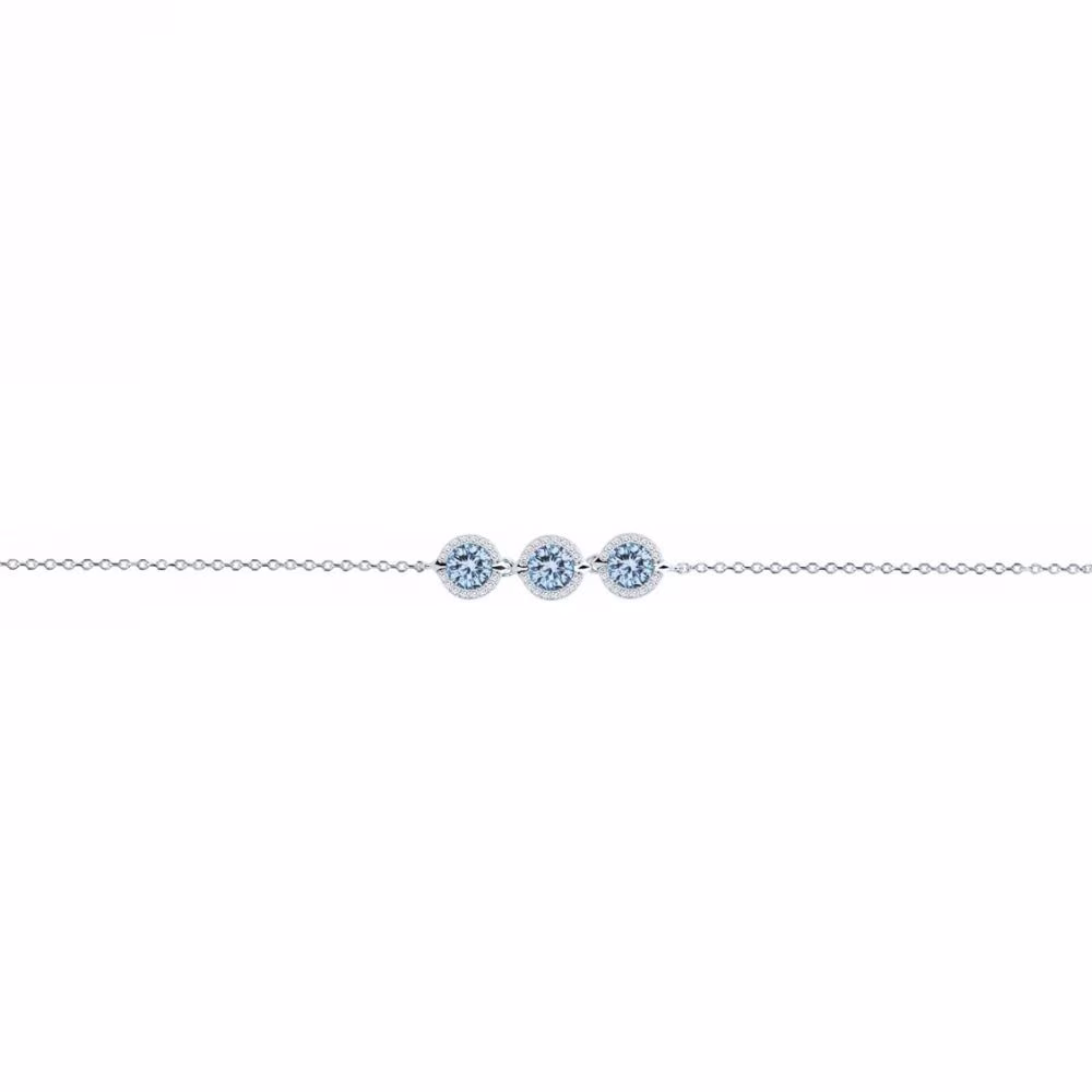 Bracelet Céleste Luna Argent et 3 Oxydes de Zirconium Bleus