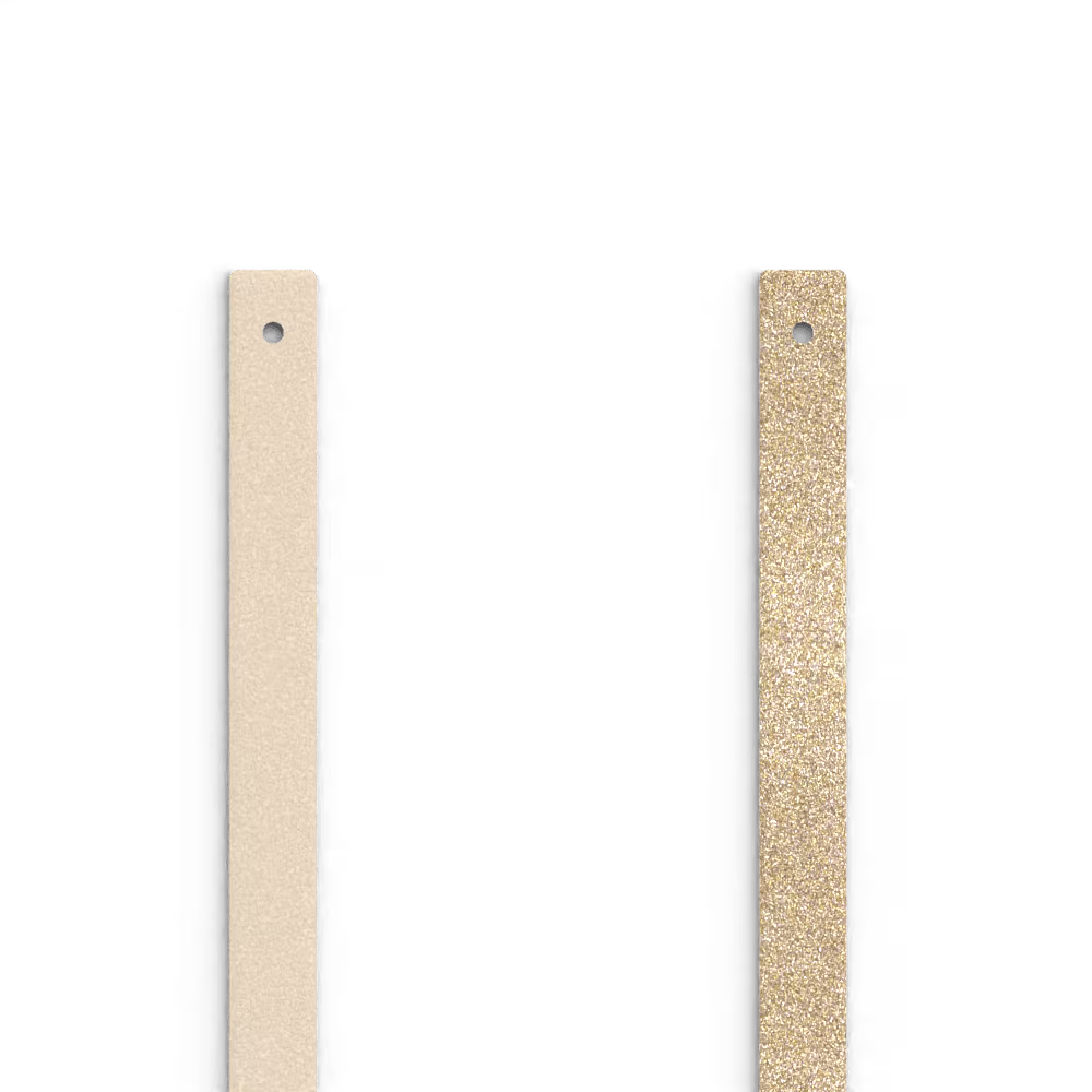 Cuir Creme & Paillettes Dorées Manchettes 8mm