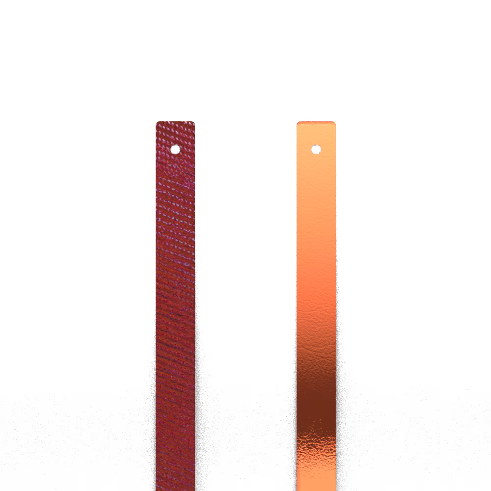 Cuir Georgettes 8mm, rouge lurex & orange metal