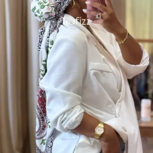 Grand carré de soie Bella blanc