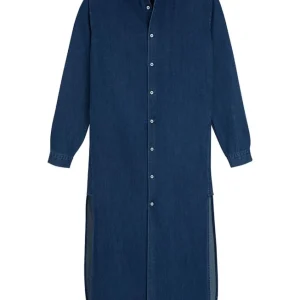 RISE - Robe-chemise à fentes hautes en denim lavé