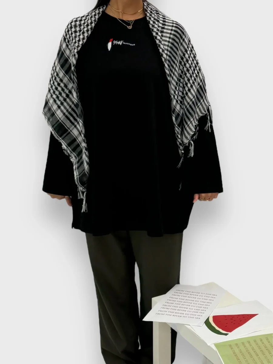 PALESTINE OVERSIZE TEE SHIRT BLACK – Image 3