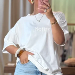 T-shirt Nafizz droit blanc