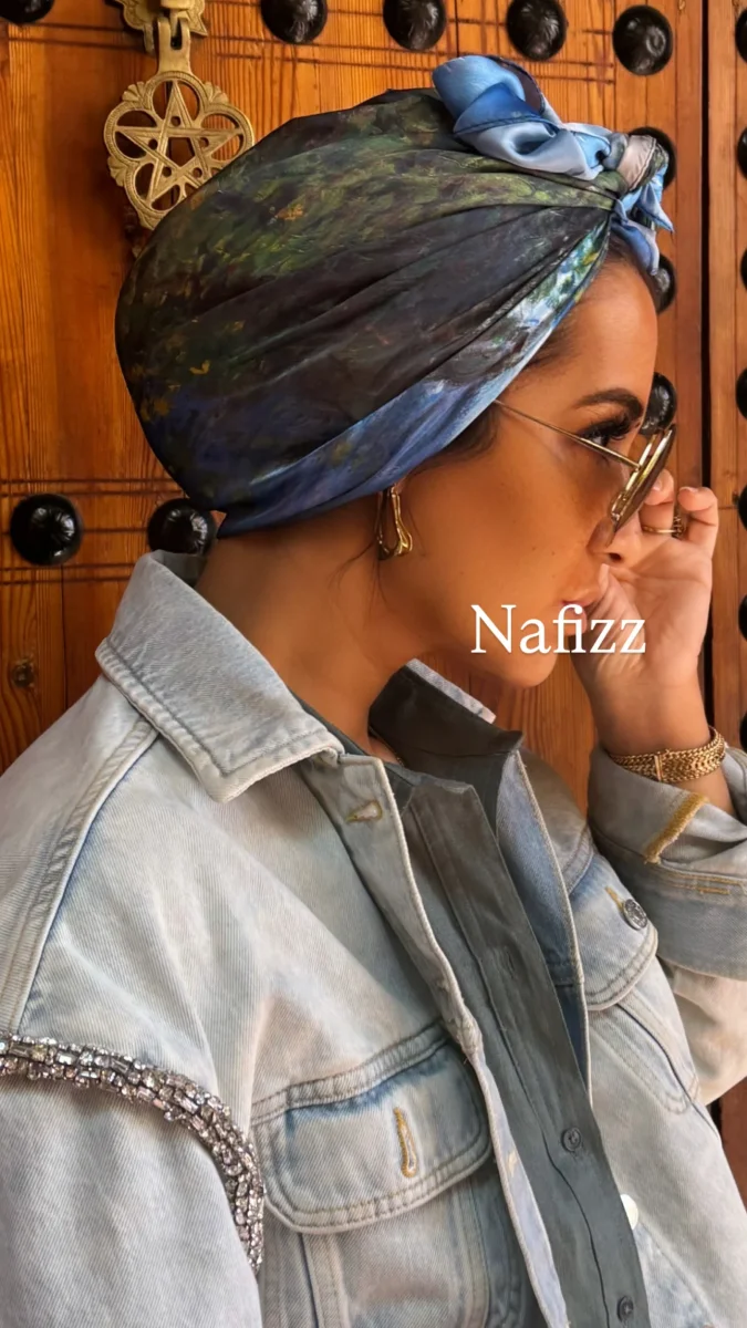 Carré de soie Marrakech bleu