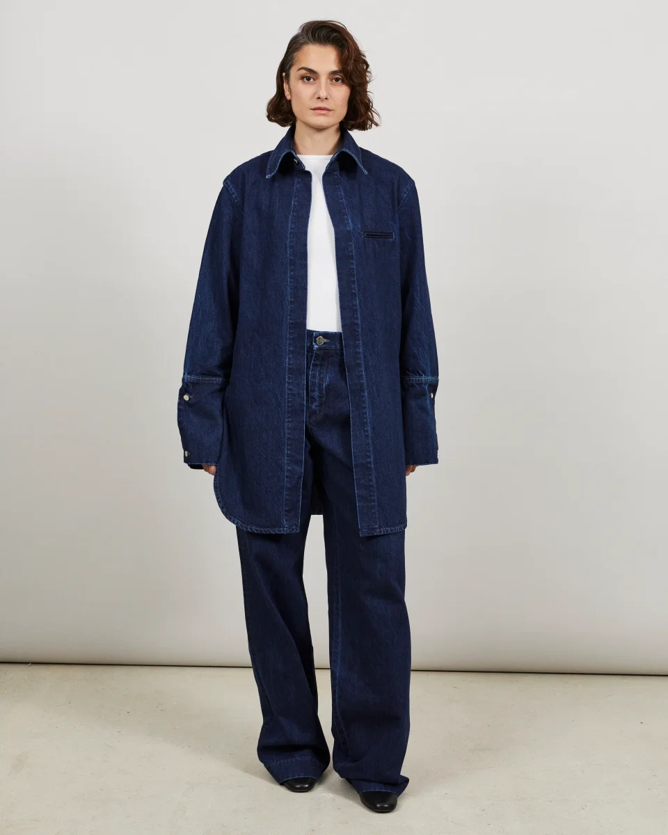 CINTA - Chemise longue en denim indigo – Image 5