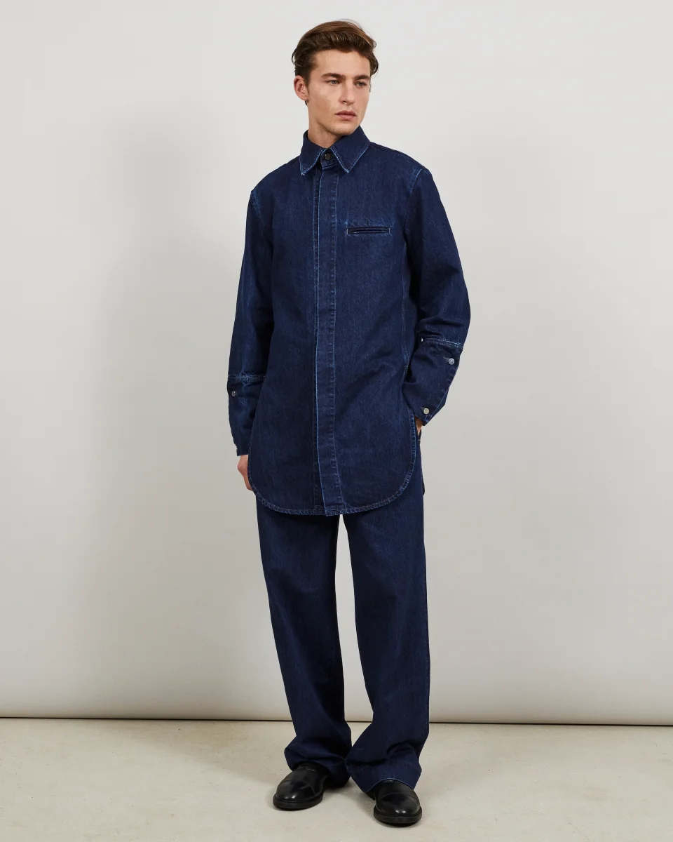 CINTA - Chemise longue en denim indigo – Image 8