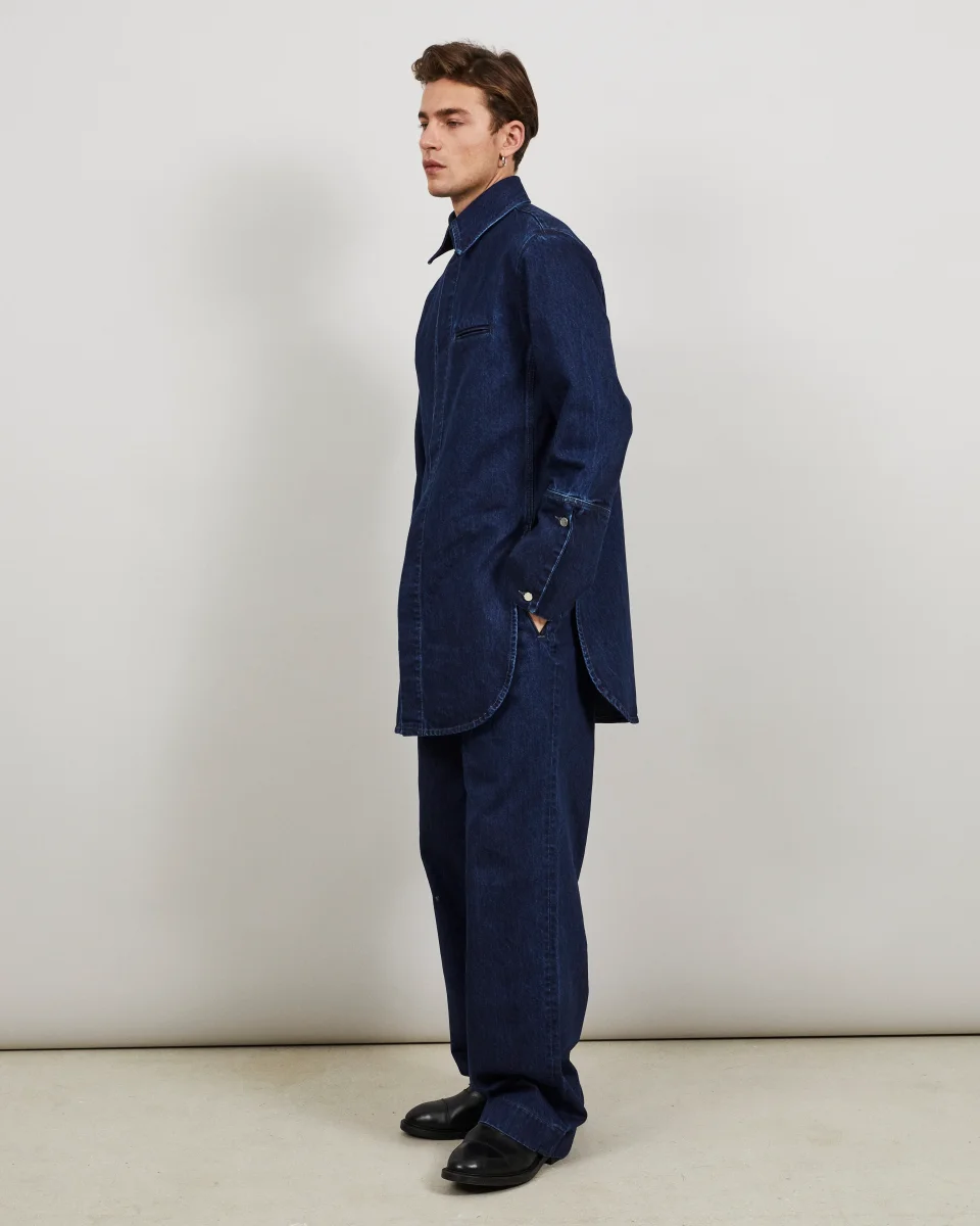CINTA - Chemise longue en denim indigo – Image 9