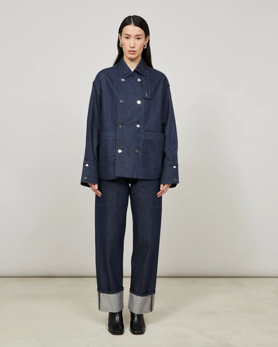 COOKE - Veste boxy en denim indigo – Image 7