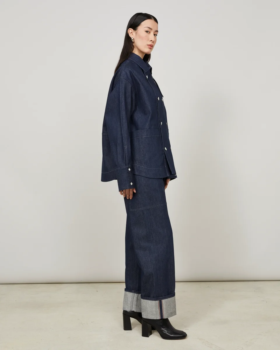 COOKE - Veste boxy en denim indigo – Image 8