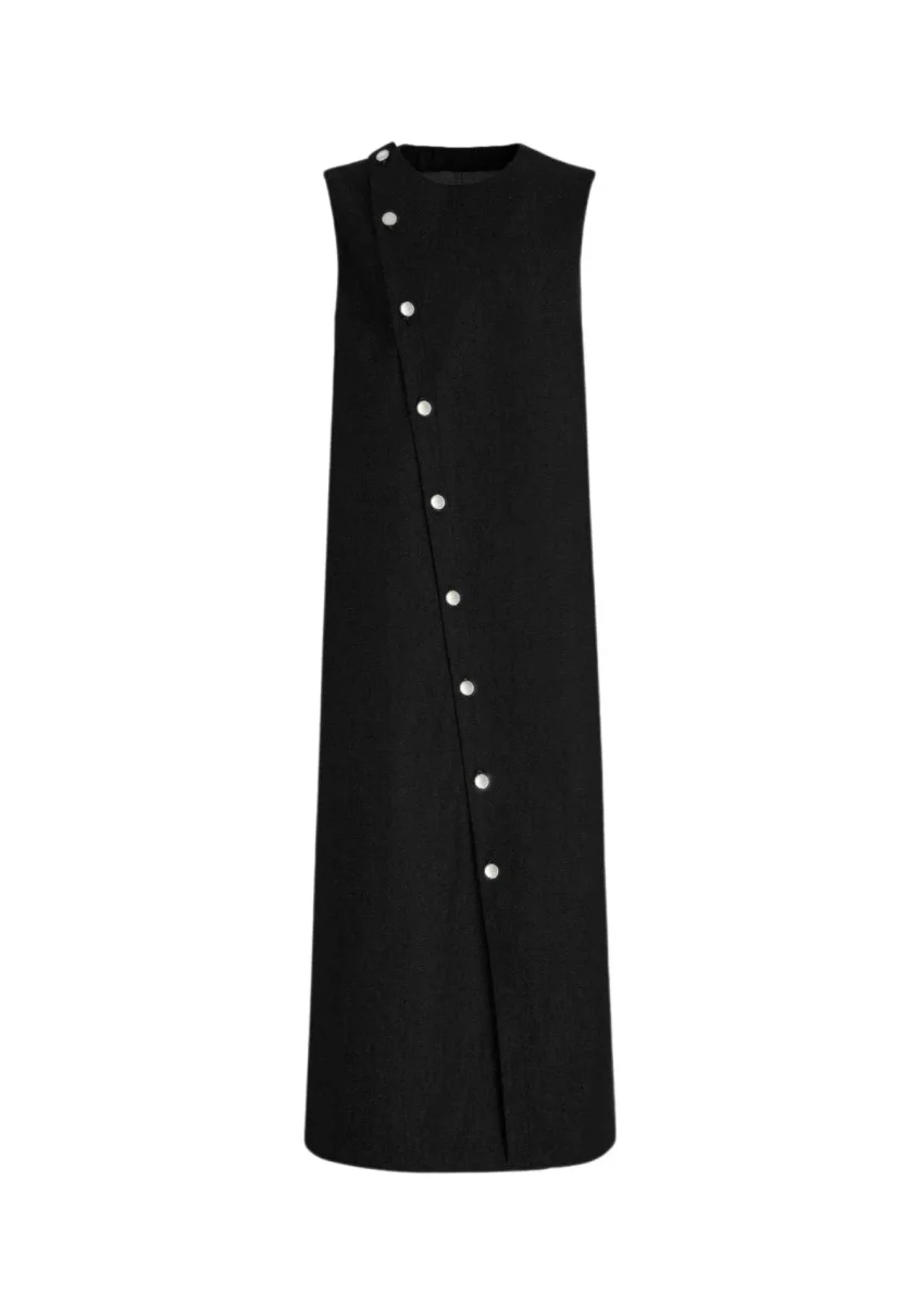 GALIS - Robe longue asymétrique en denim – Image 7