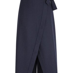 FALDA - Jupe portefeuille en flanelle rayée