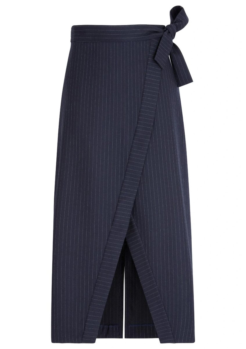 FALDA - Jupe portefeuille en flanelle rayée