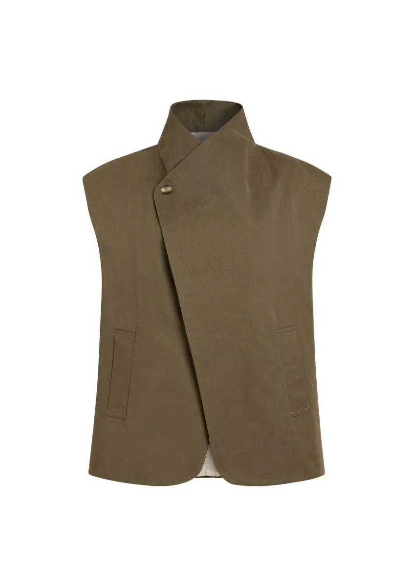 ACHI - Blouson sans manche en gabardine