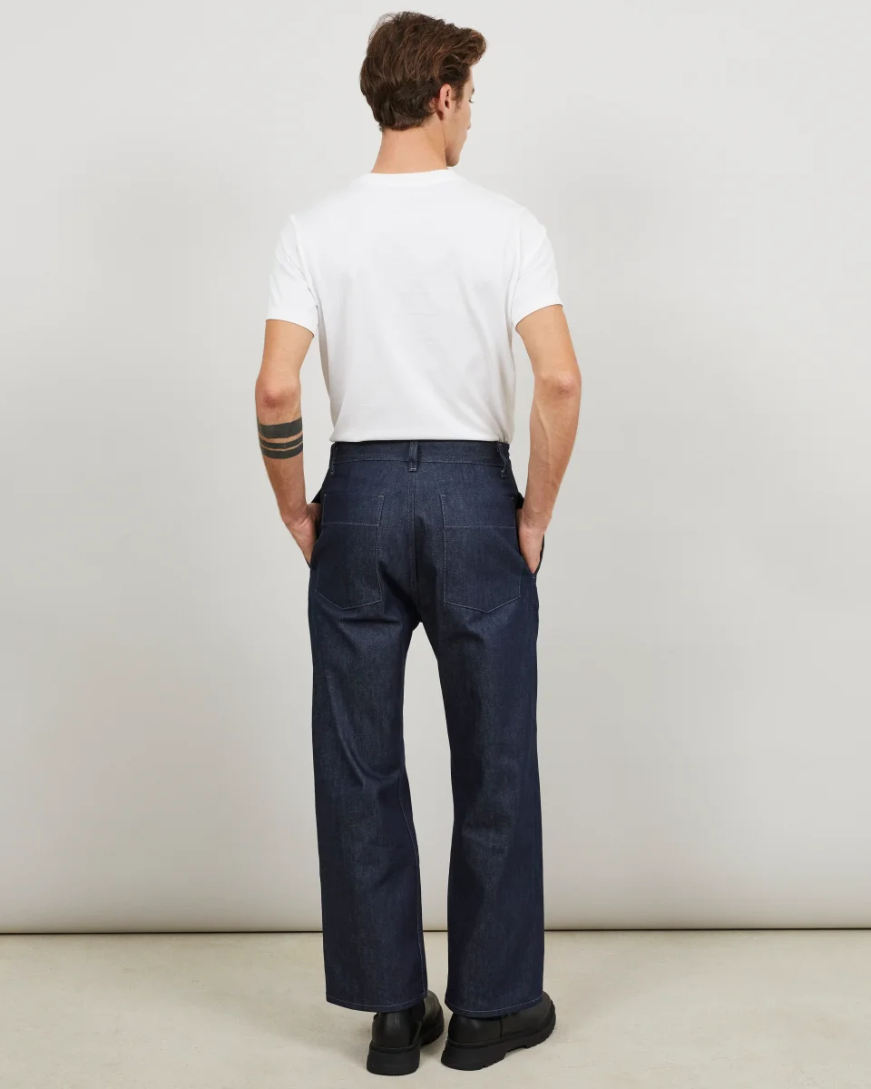 AMPIO - Pantalon ample en denim indigo – Image 6
