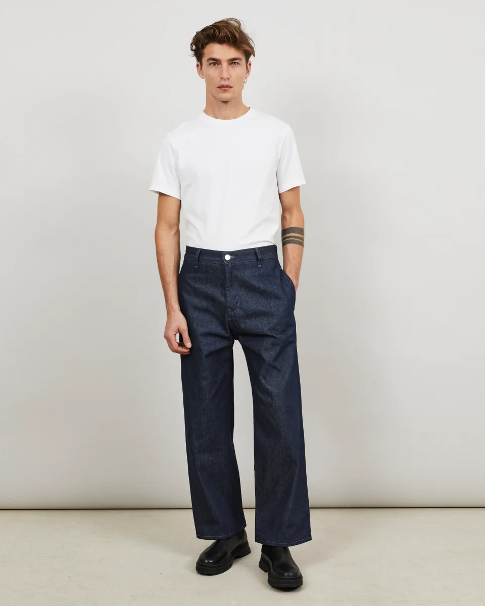 AMPIO - Pantalon ample en denim indigo – Image 4