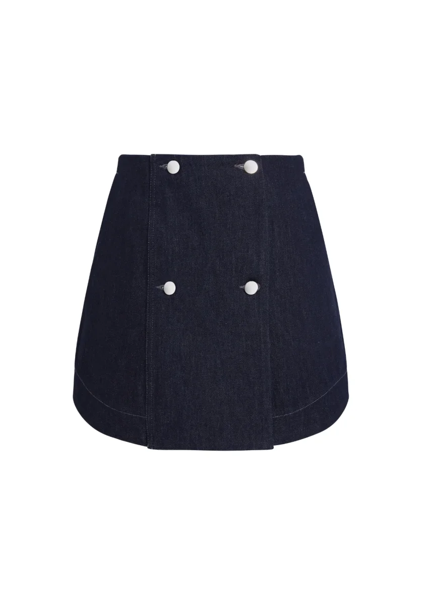 SAYA - Mini-jupe en denim indigo – Image 2