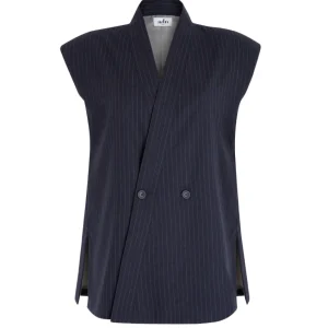 WESTE - Gilet kimono en flanelle rayée