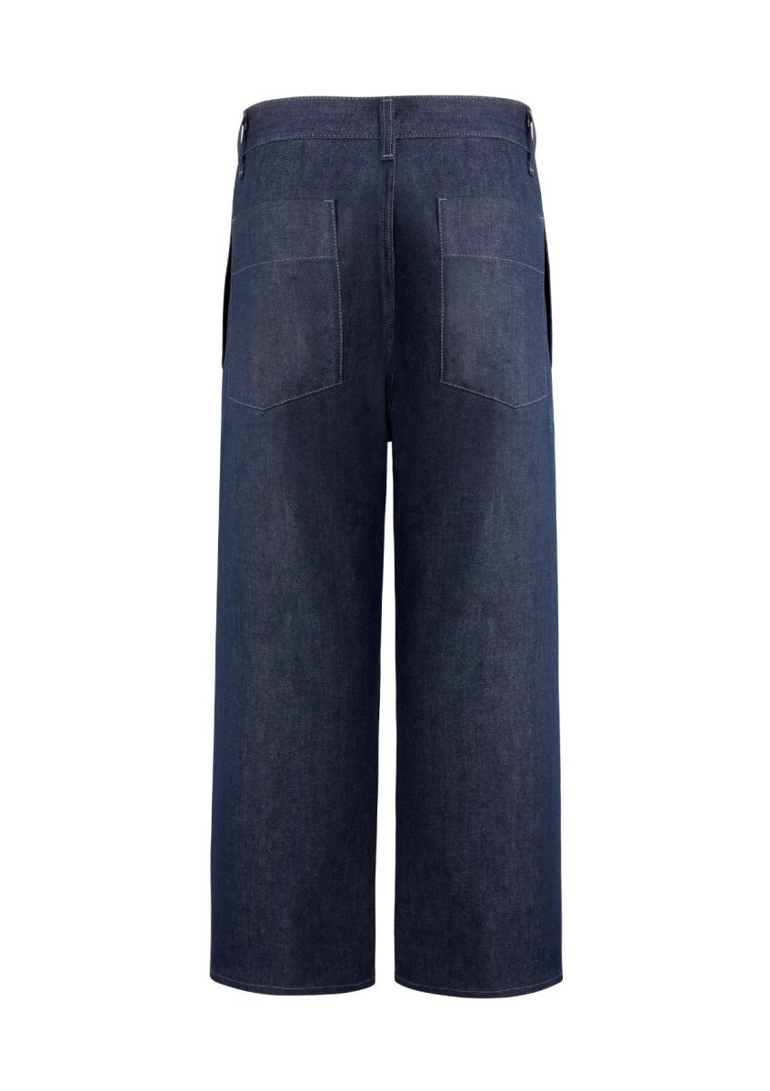 AMPIO - Pantalon ample en denim indigo – Image 3