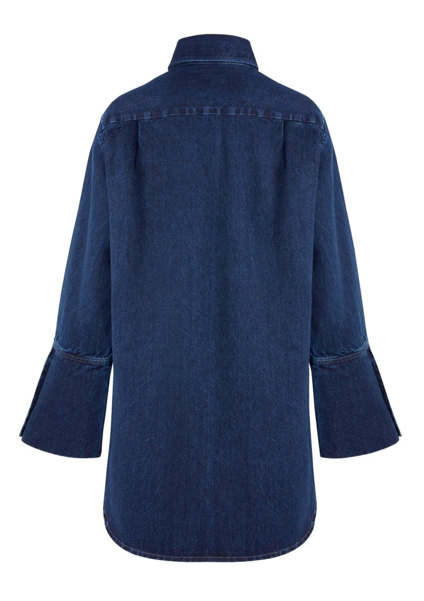 CINTA - Chemise longue en denim indigo – Image 3