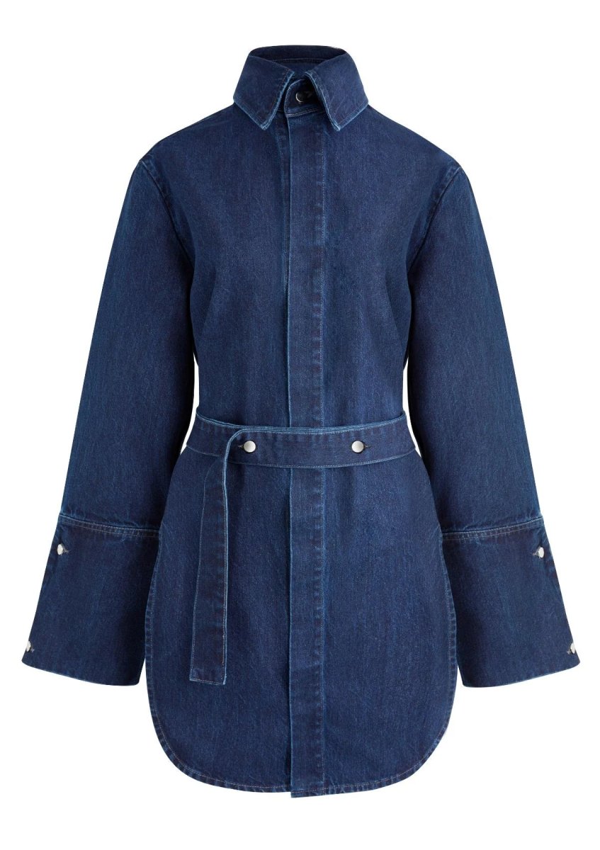 CINTA - Chemise longue en denim indigo