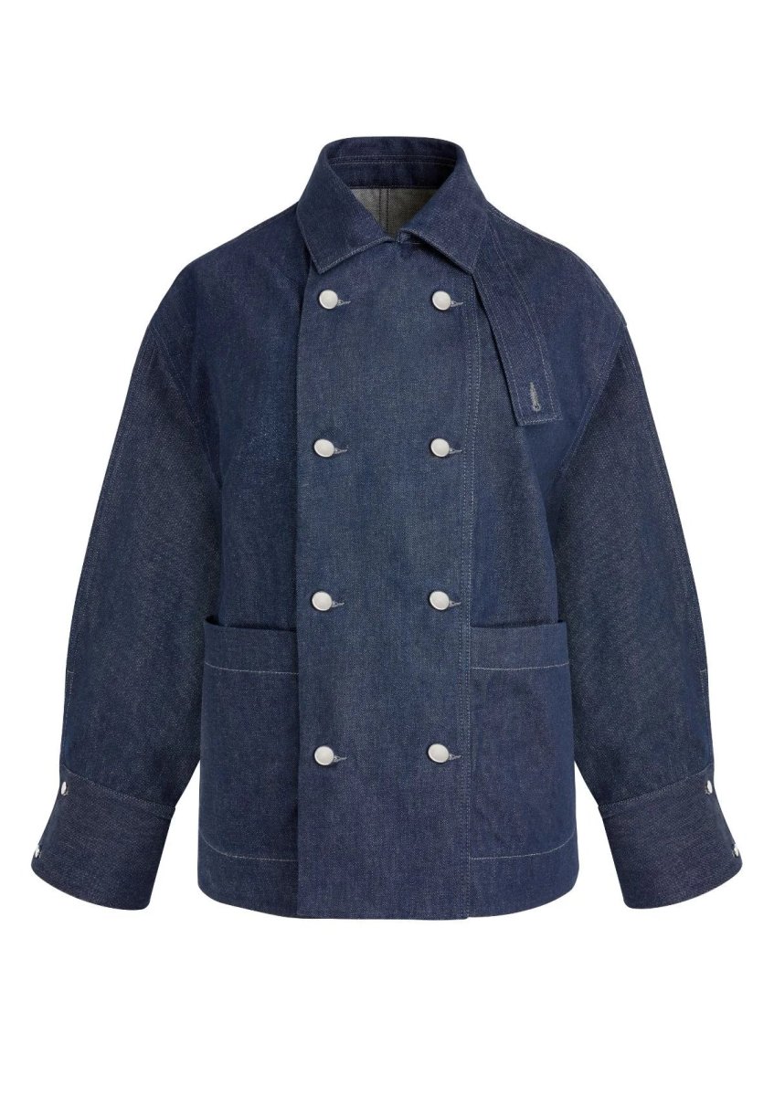 COOKE - Veste boxy en denim indigo
