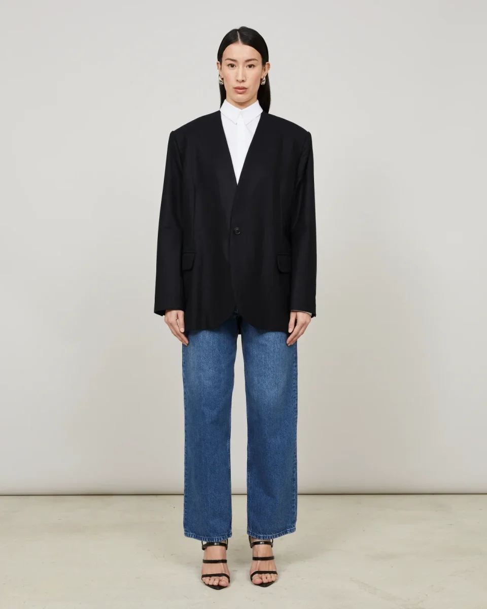 EASTE - Veste sans col en flanelle – Image 4