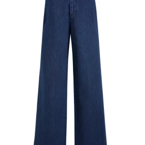 SOUTH - Pantalon à plis en denim indigo