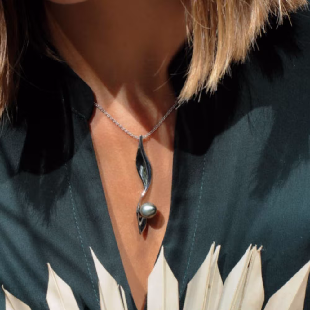 Collier Iza B Canopée Argent et Perle de Tahiti – Image 3