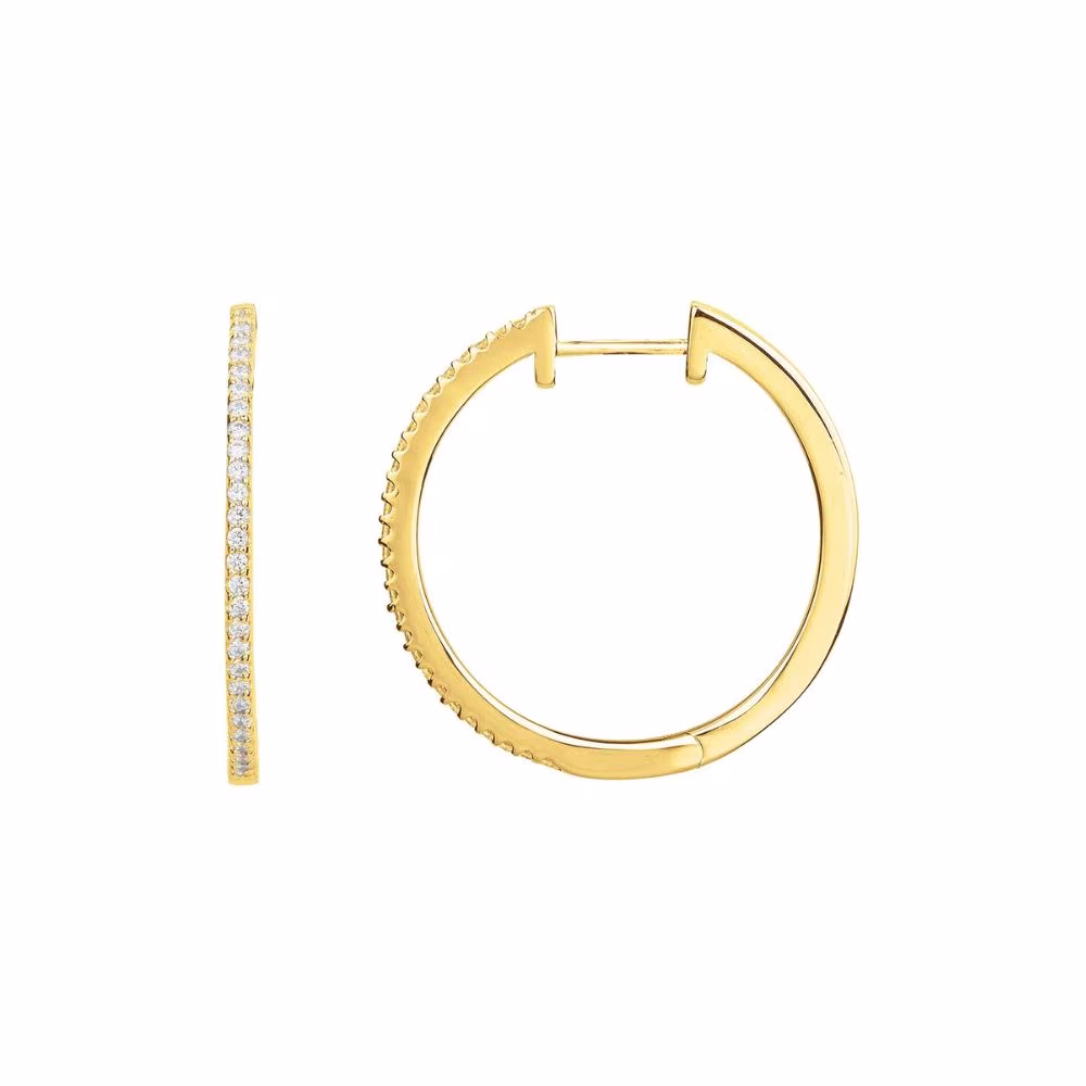 Créoles plaqué or jaune, pavage en oxydes de zirconium – Image 2