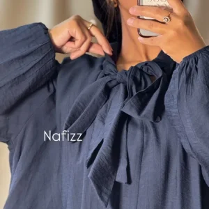 Tunique col Lavalière bleu