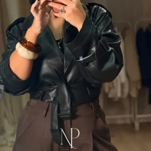 Trench veste coupé simi cuir