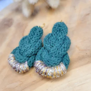 Boucles d'oreille corde de coton coloré bijou fantaisie cadeau tendance macramé fait main noeud marin choix 19 couleurs