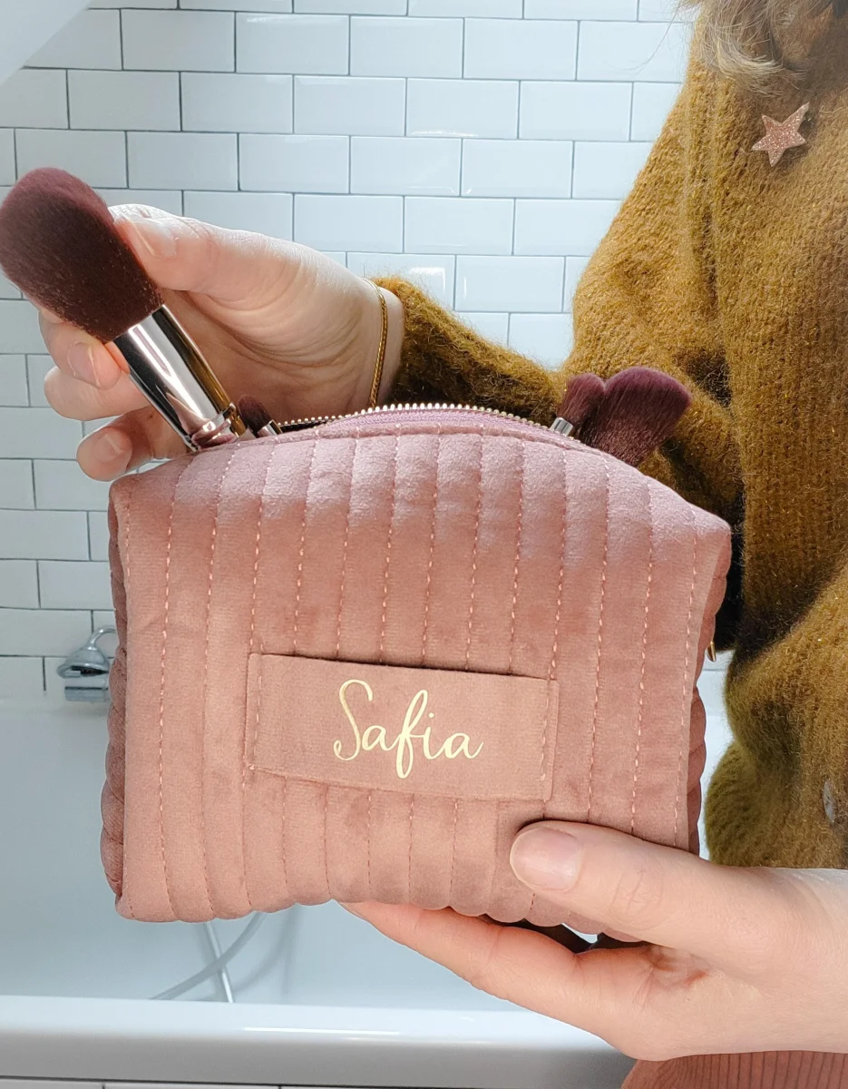 Trousse maquillage velours cadeau personnalisé demoiselle d'honneur mariage Cadeau d'anniversaire femme marraine maman anniversaire EVJF – Image 7