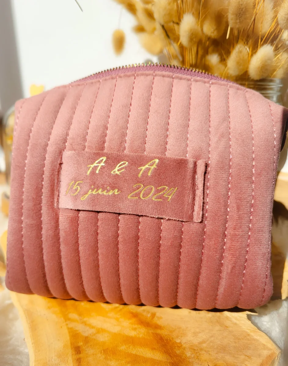 Trousse maquillage velours cadeau personnalisé demoiselle d'honneur mariage Cadeau d'anniversaire femme marraine maman anniversaire EVJF – Image 5