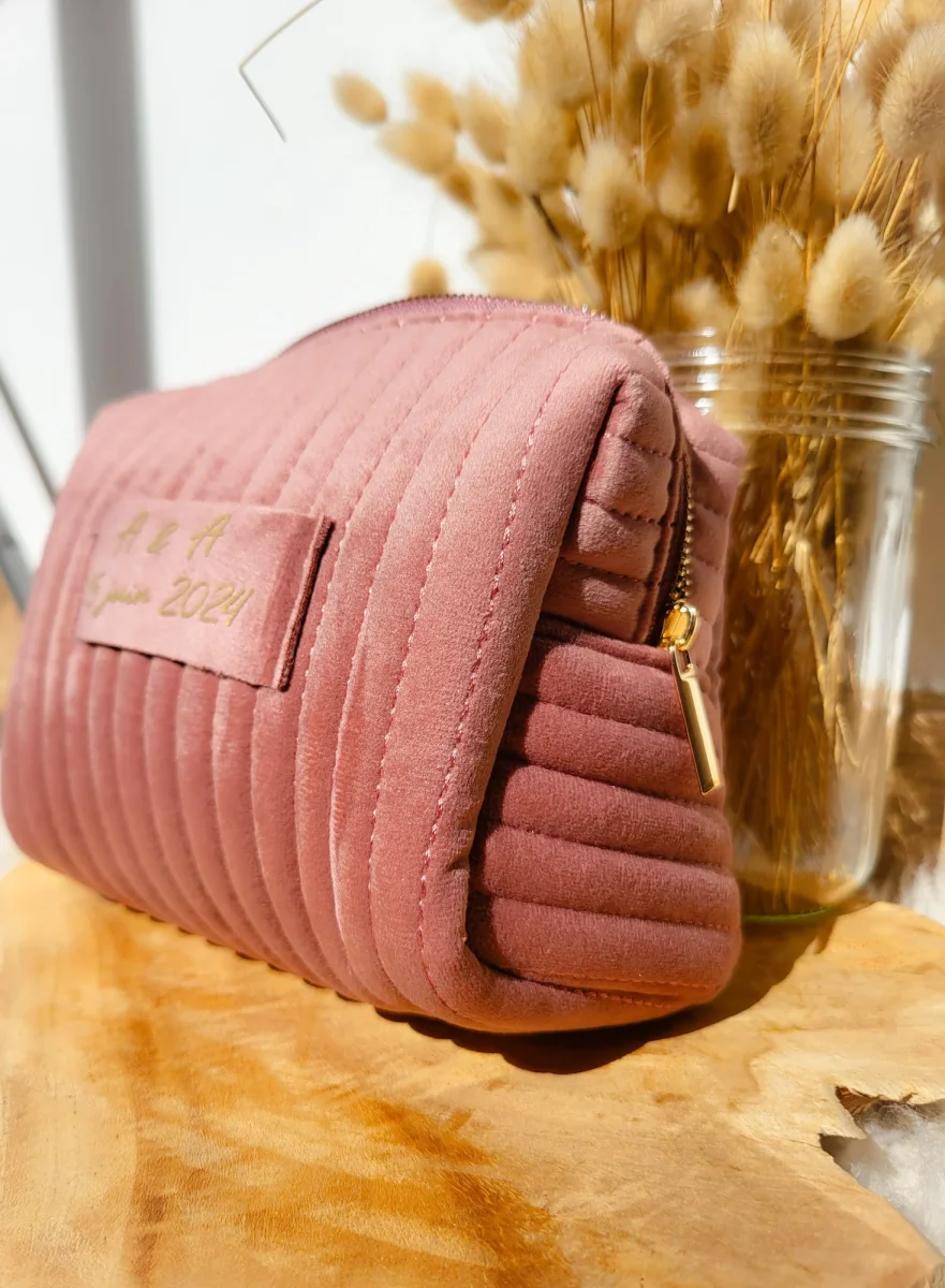 Trousse maquillage velours cadeau personnalisé demoiselle d'honneur mariage Cadeau d'anniversaire femme marraine maman anniversaire EVJF – Image 8