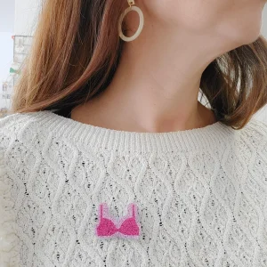 Broche soutien gorge d'Octobre rose