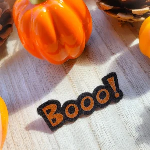 Broche Booo! Halloween à paillettes