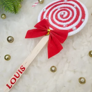 Décoration sucette de Noël à suspendre au sapin