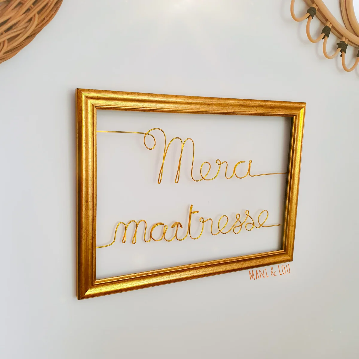 Cadre personnalisé doré cadeau maître, maîtresse, ATSEM, assistante maternelle – Image 2